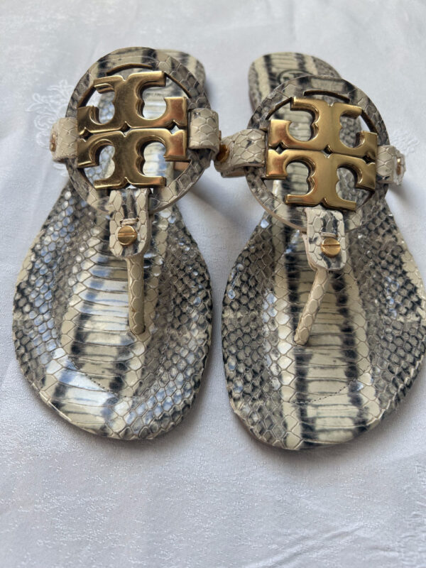 Tory Burch Miller Snake Print Flat Sandals