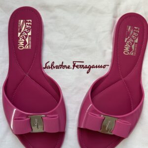 Salvatore Ferragamo Jelly & Bow Slude Sandals